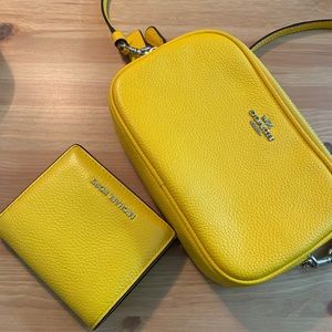 Coach crossbody bag+ Michael Kors wallet(yellow)